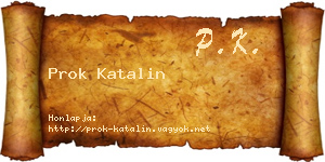 Prok Katalin névjegykártya